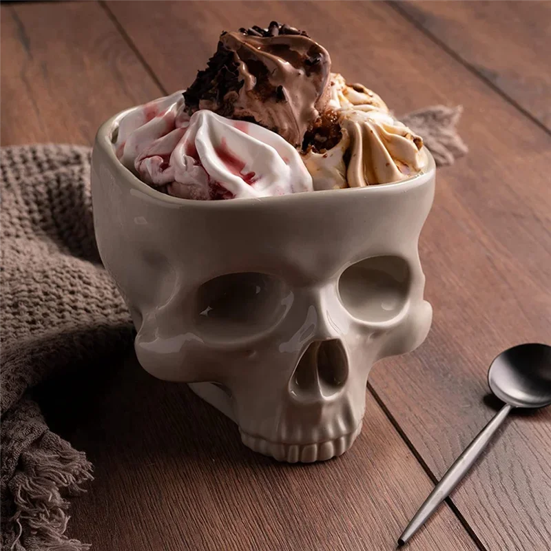 Retro Tabletop Decoration Porcelain Gothic Skull Pasta Bowl Halloween Tableware Bar Food Noodle Salad Candy Bowl Retro Tabletop Decoration Porcelain Gothic Skull Pasta Bowl Halloween Tableware Bar Food Noodle Salad Candy Bowl