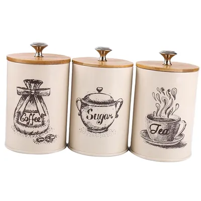 Retro Tea Coffee Sugar Canister Set (3pcs) Retro Tea Coffee Sugar Canister Set (3pcs)