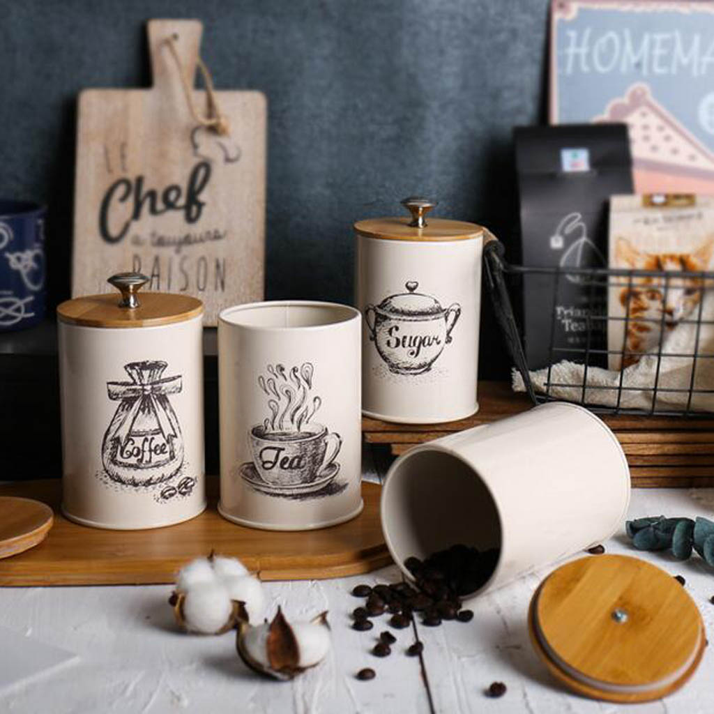 Retro Tea Coffee Sugar Canister Set (3pcs) Retro Tea Coffee Sugar Canister Set (3pcs)