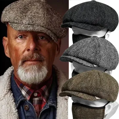 Retro Tweed Newsboy Hat Men Beret Gatsby Beret Hats Street Caps Peaked Octagonal with Brim Caps Winter Spring Hip Hop Retro Tweed Newsboy Hat Men Beret Gatsby Beret Hats Street Caps Peaked Octagonal with Brim Caps Winter Spring Hip Hop