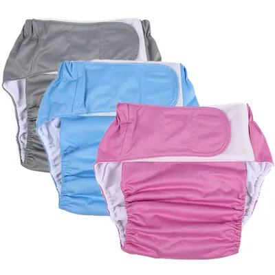 Reusable Adult Diapers, Large Size, Washable Cloth Diaper for Patients, Elderly Men and Women, Incontinence Pants