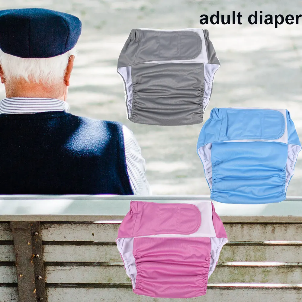Reusable Adult Diapers, Large Size, Washable Cloth Diaper for Patients, Elderly Men and Women, Incontinence Pants