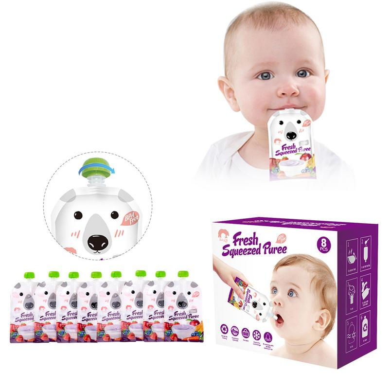 Reusable Baby Food Pouches Feeding Bag (8 pieces) Reusable Baby Food Pouches Feeding Bag (8 pieces)