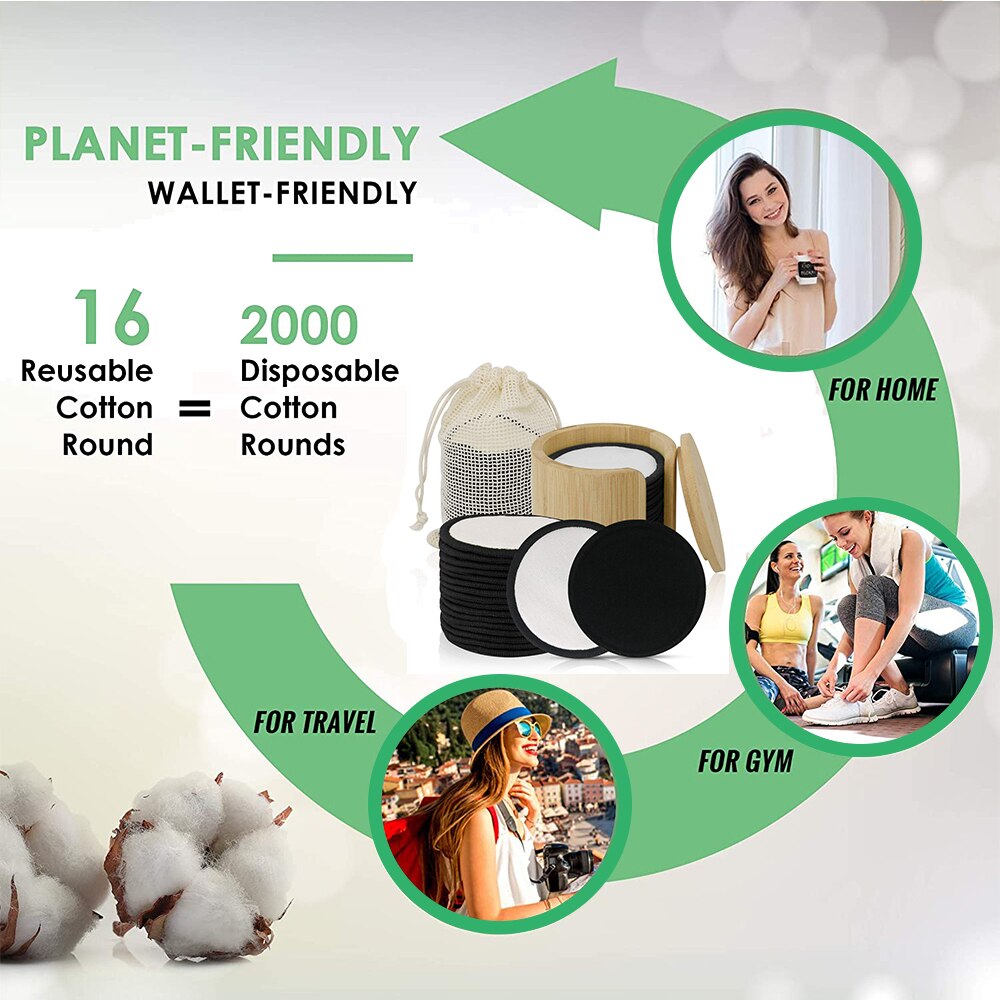 Reusable Bamboo Cotton Pads (16 pcs) Reusable Bamboo Cotton Pads (16 pcs)
