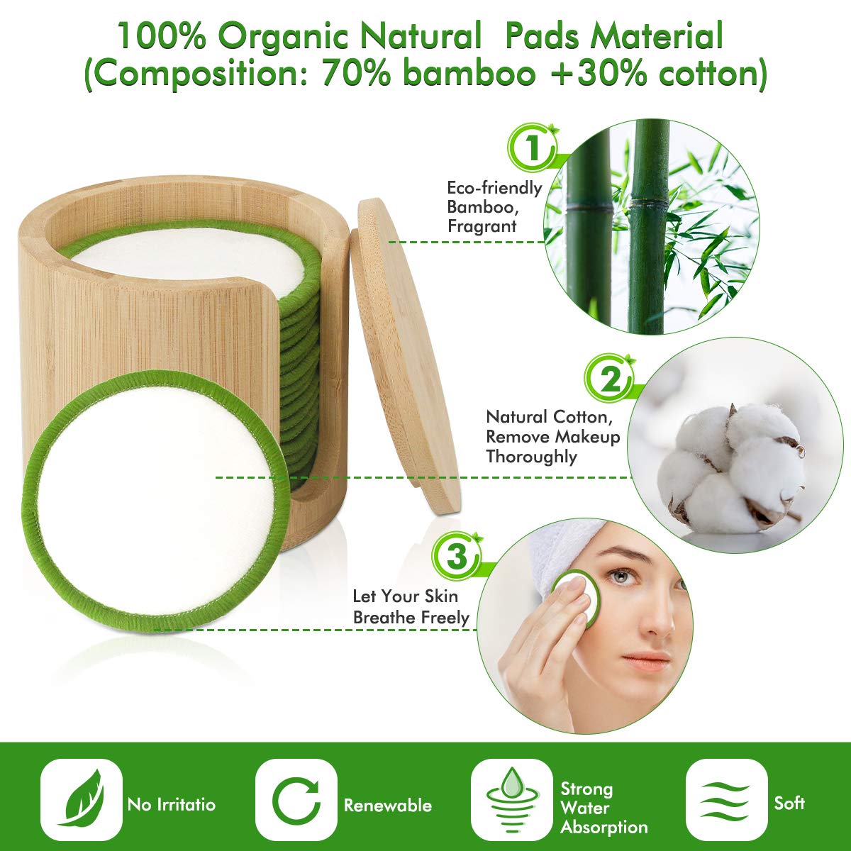 Reusable Bamboo Makeup Remover Pads