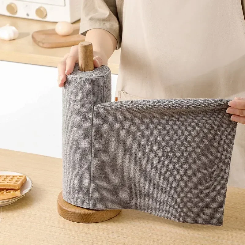 Reusable Cleaning Wipe Household Kitchen Cloth Microfiber Towel Rolls Dish Rags Wash Paper Towel Replacement 1 Roll of