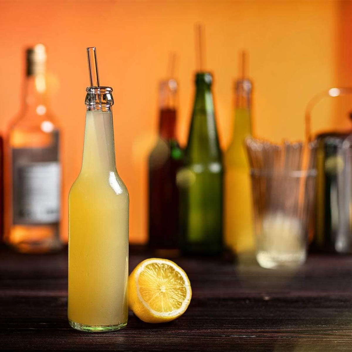 Reusable Clear Glass Straws Set (6 Pcs) Reusable Clear Glass Straws Set (6 Pcs)
