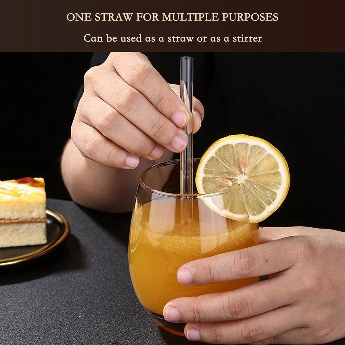 Reusable Clear Glass Straws Set (6 Pcs) Reusable Clear Glass Straws Set (6 Pcs)