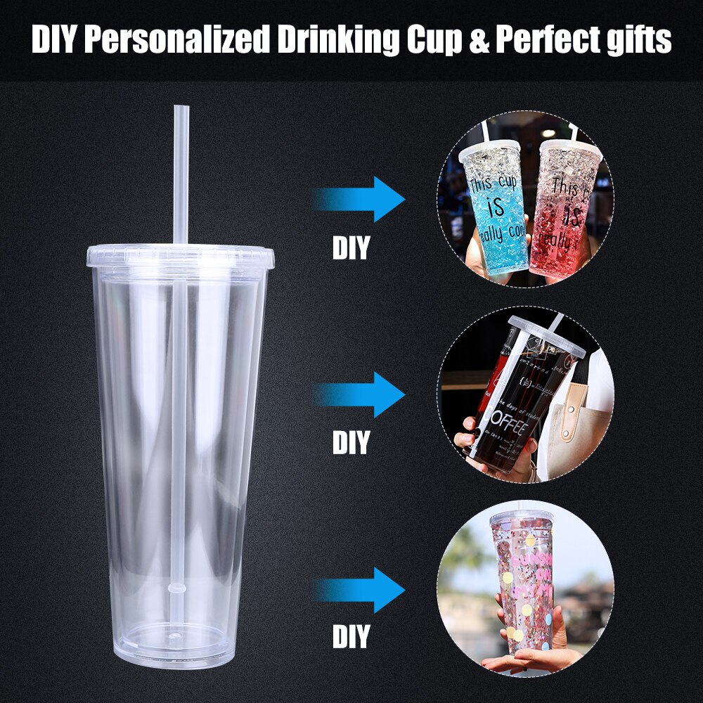 Reusable Clear Tumbler with Straw Reusable Clear Tumbler with Straw
