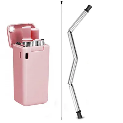 Reusable Drinking Straws Foldable Metal Straw Reusable Drinking Straws Foldable Metal Straw