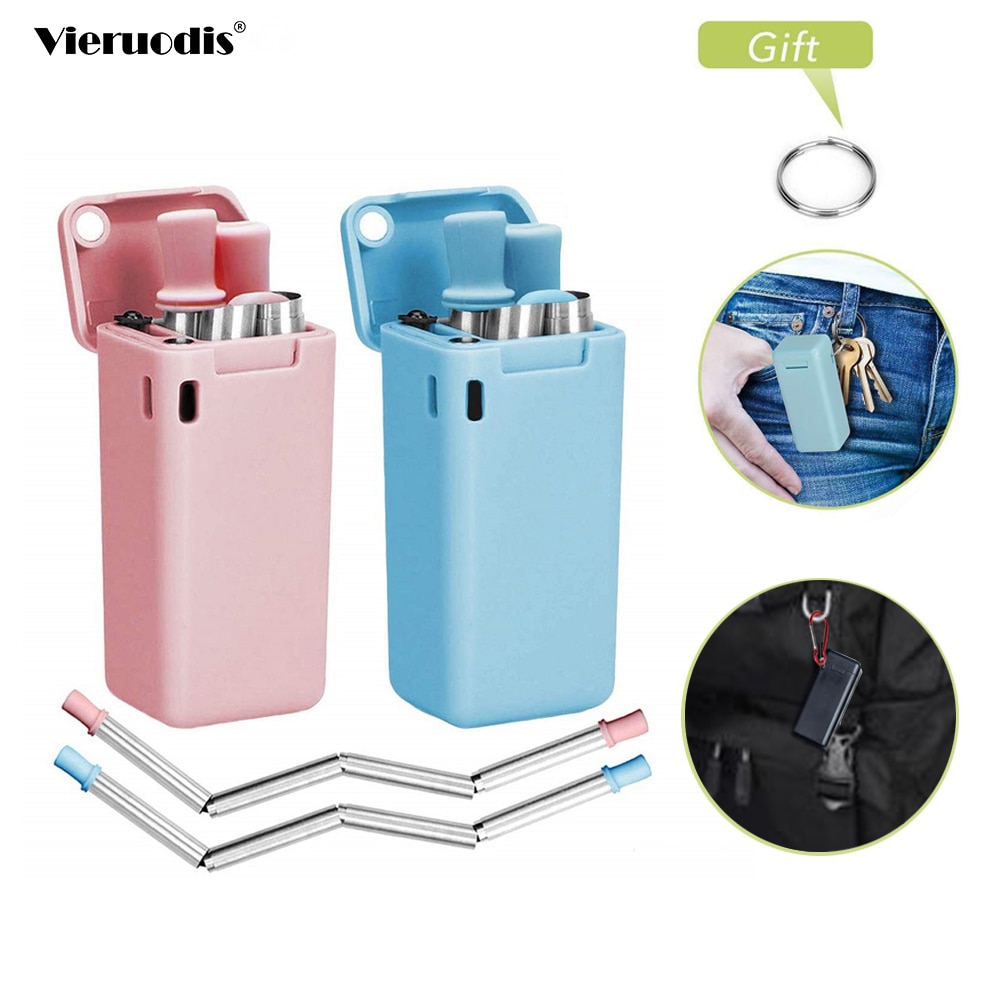 Reusable Drinking Straws Foldable Metal Straw Reusable Drinking Straws Foldable Metal Straw