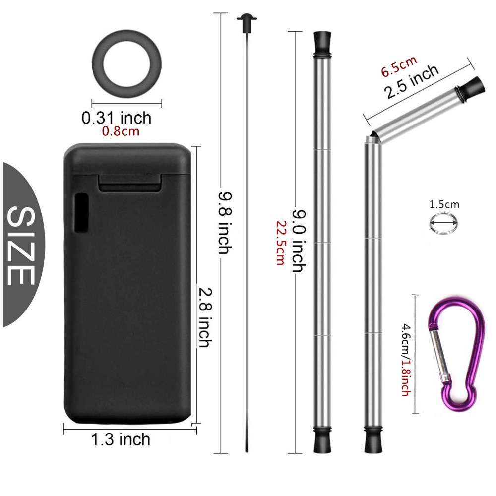 Reusable Drinking Straws Foldable Metal Straw Reusable Drinking Straws Foldable Metal Straw