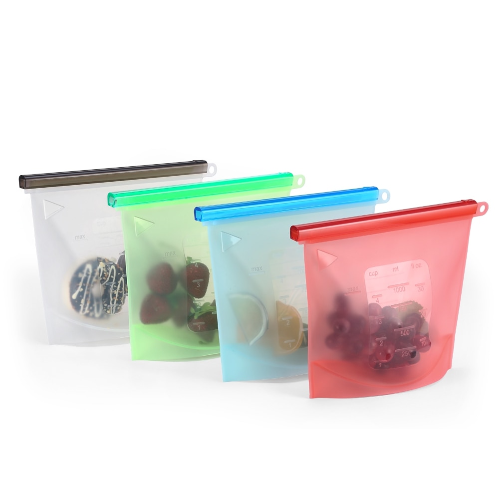 Reusable Freezer Bags 8PCS Silicone Pouch