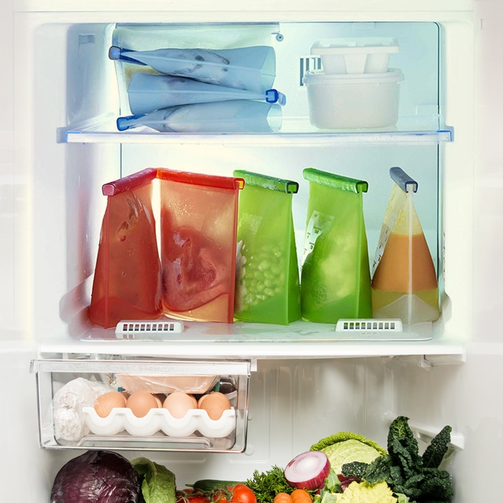 Reusable Freezer Bags 8PCS Silicone Pouch