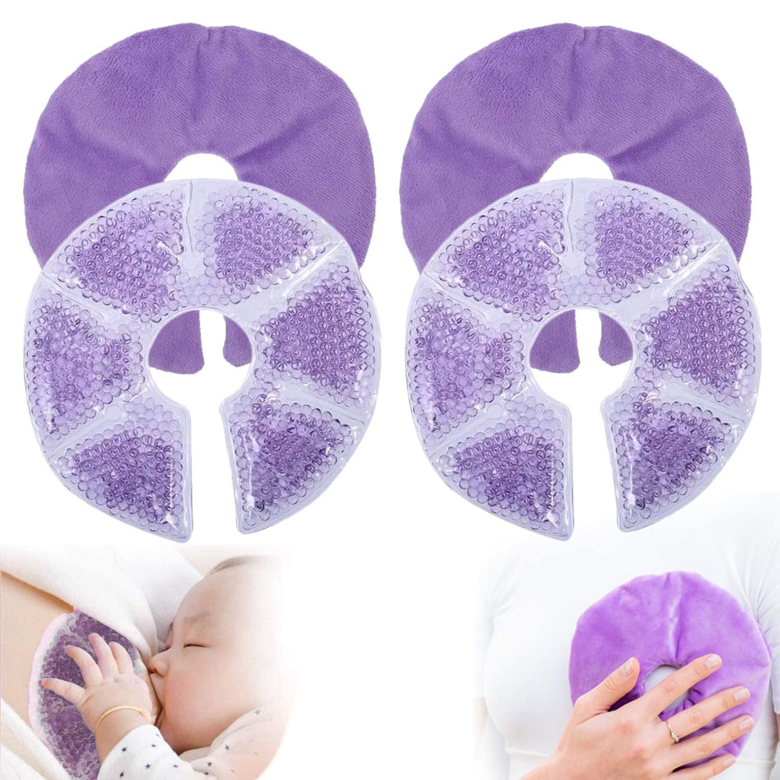 Reusable Gel Breastfeeding Ice Packs (2pcs) Reusable Gel Breastfeeding Ice Packs (2pcs)