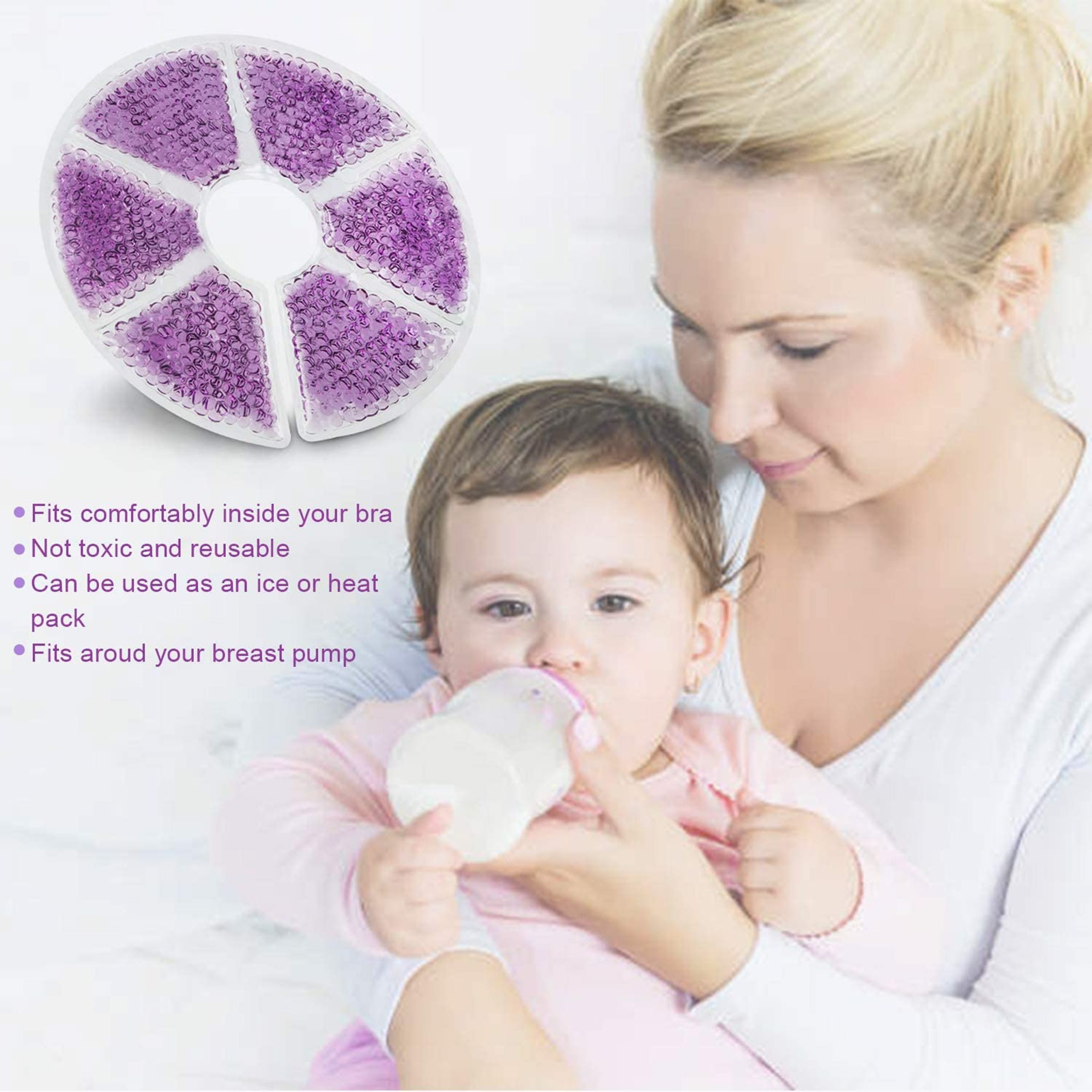 Reusable Gel Breastfeeding Ice Packs (2pcs) Reusable Gel Breastfeeding Ice Packs (2pcs)
