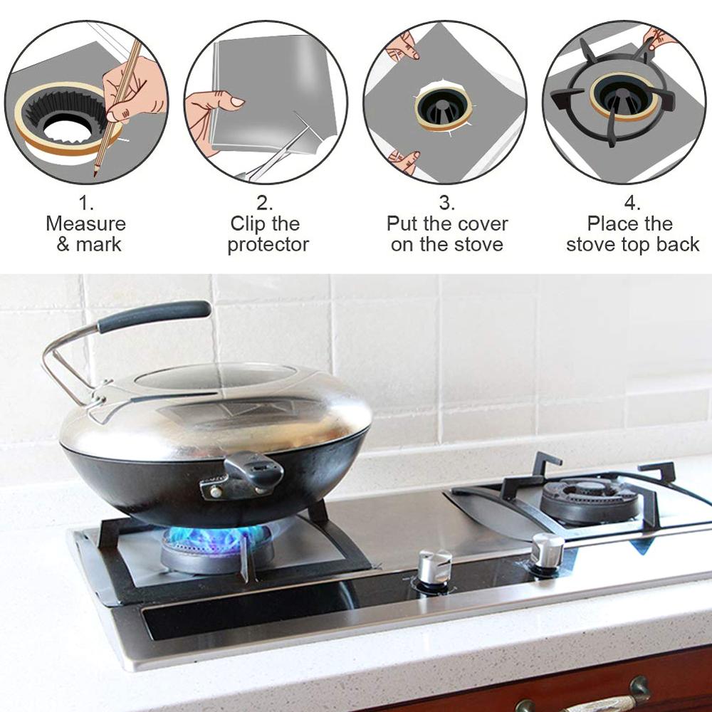 Reusable Kitchen Gas Stove Protector Liners (8 pcs)