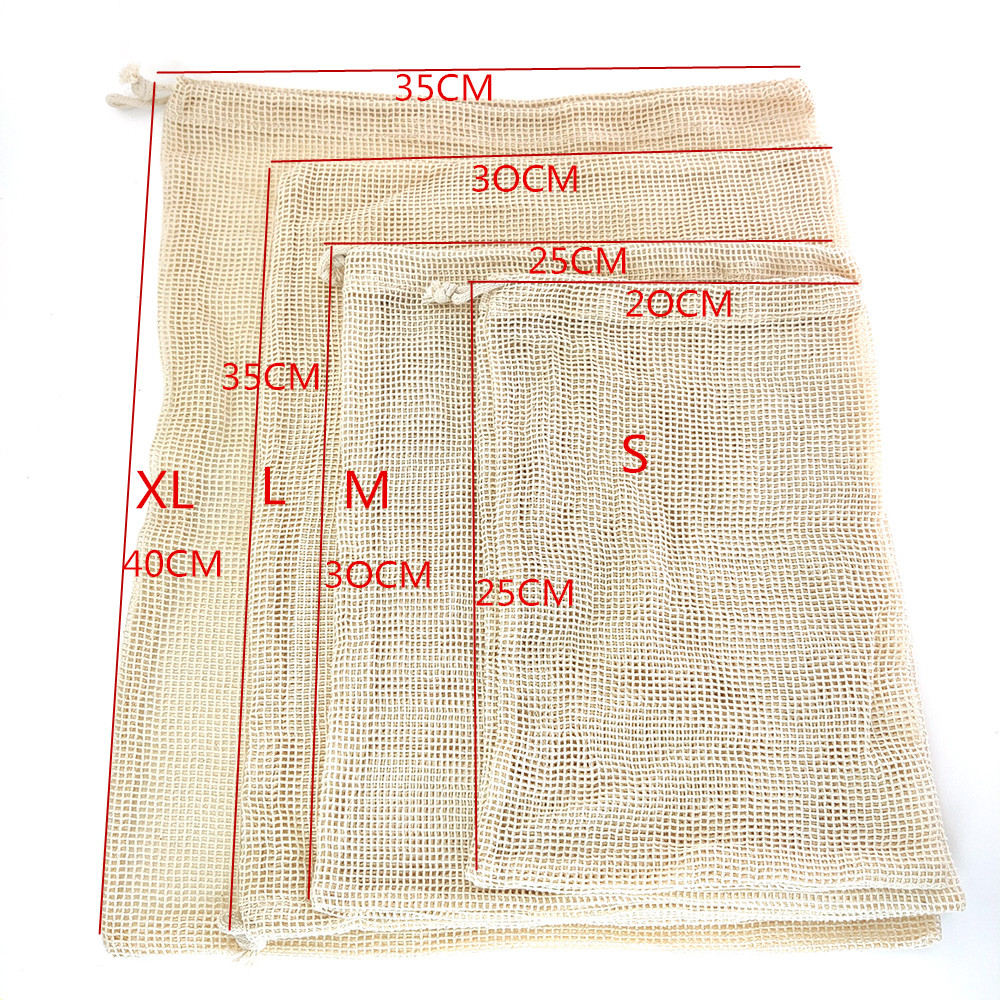 Reusable Mesh Drawstring Bags (4pcs) Reusable Mesh Drawstring Bags (4pcs)