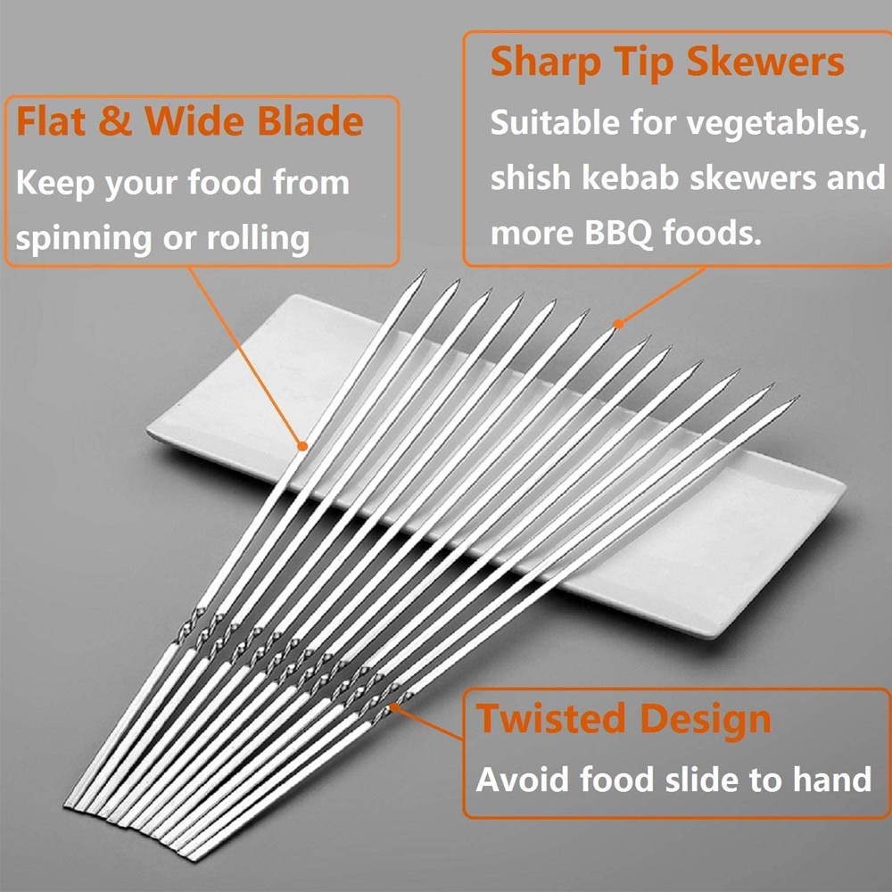 Reusable Metal Skewers for Grilling (20pcs)