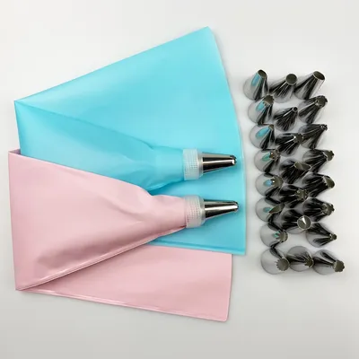 Reusable Pastry Bags with Nozzles Set Reusable Pastry Bags with Nozzles Set