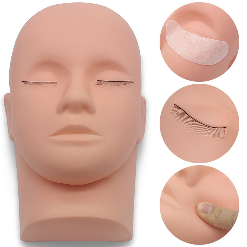 Reusable Rubber Eyelash Mannequin Head