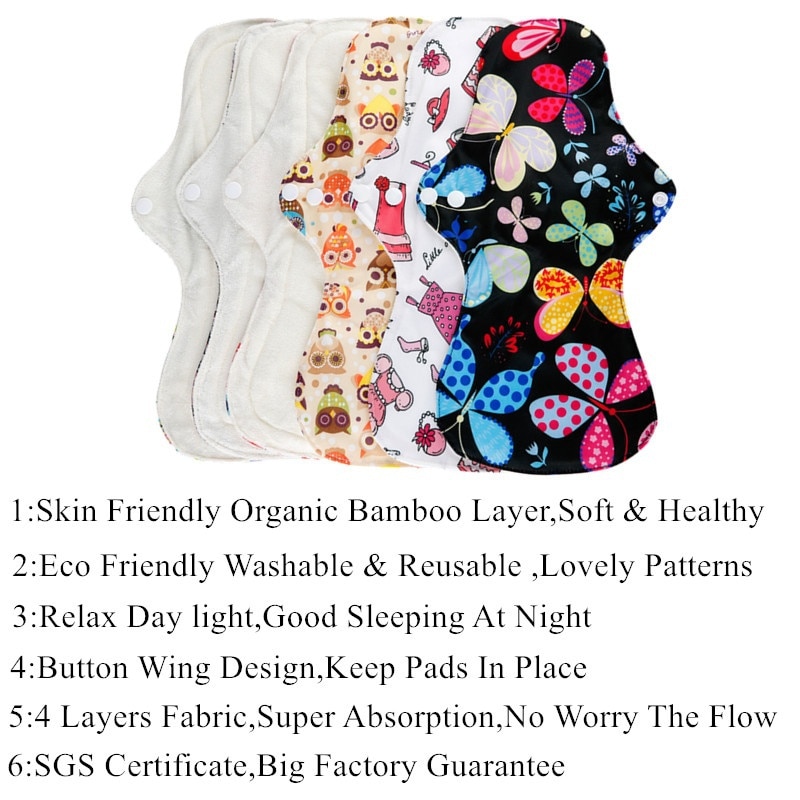 Reusable Sanitary Pads Heavy Flow Napkin (Set of 10) Reusable Sanitary Pads Heavy Flow Napkin (Set of 10)
