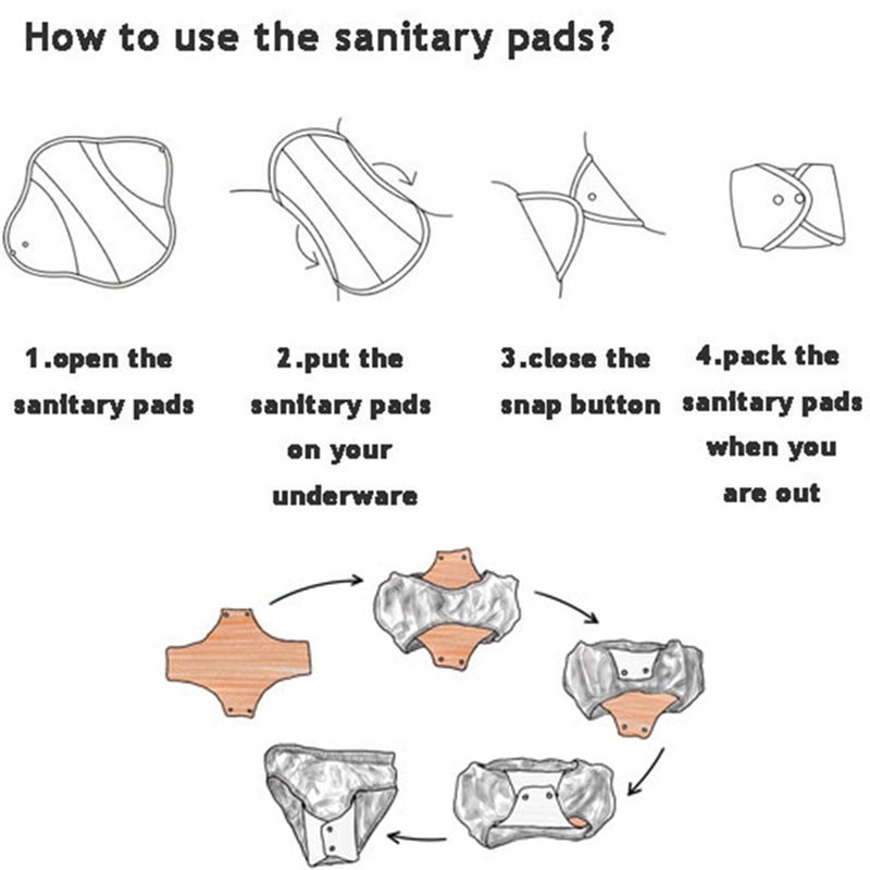 Reusable Sanitary Pads Heavy Flow Napkin (Set of 10) Reusable Sanitary Pads Heavy Flow Napkin (Set of 10)