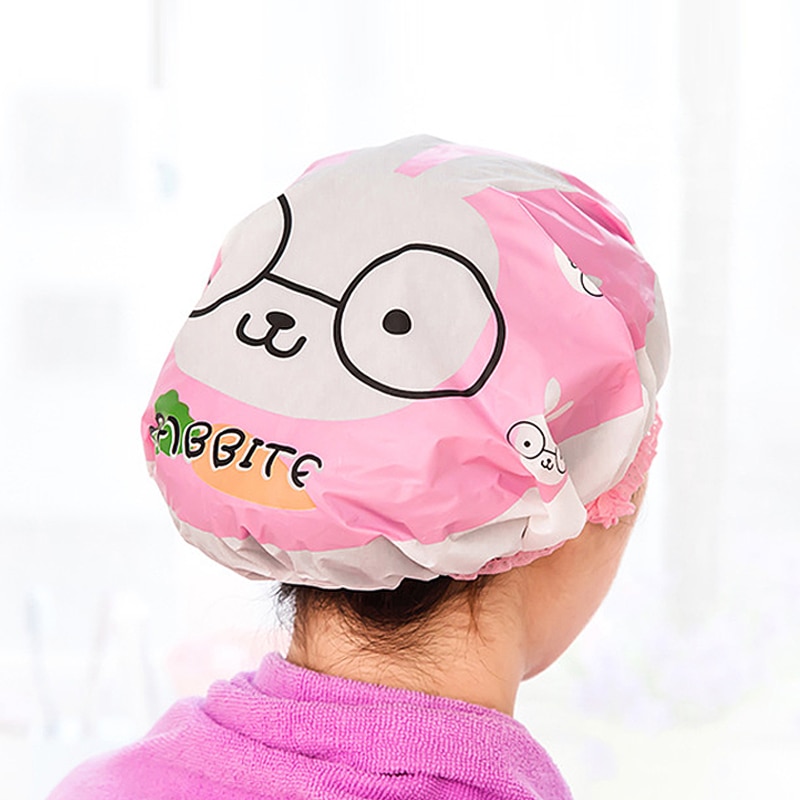 Reusable Shower Cap Hair Cover with Cartoon Design