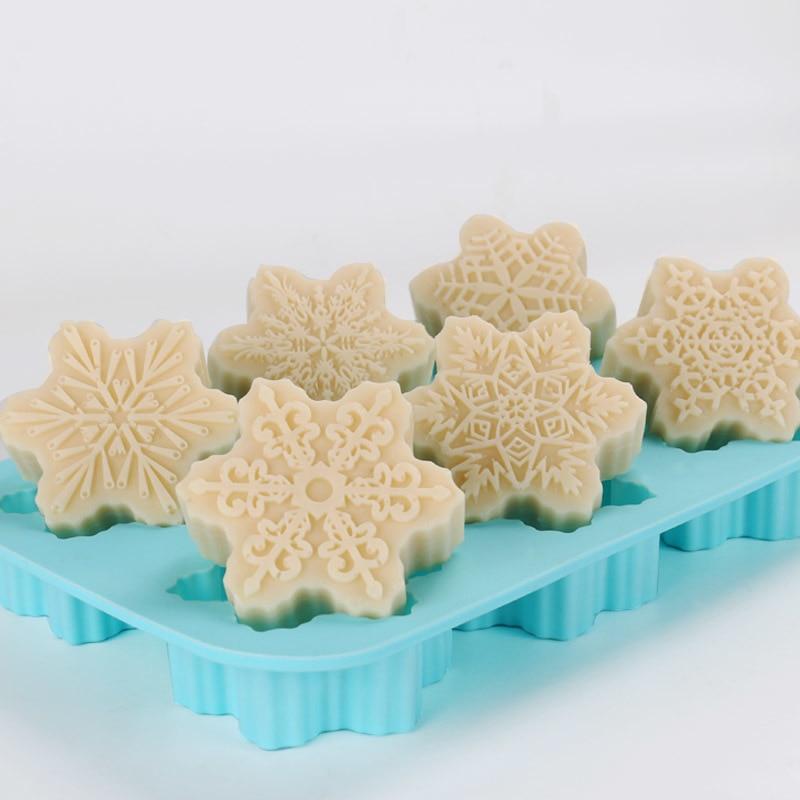 Reusable Silicone 6 Hole Snowflakes Mold