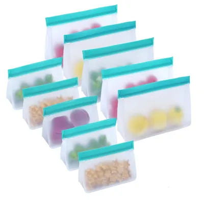 Reusable Silicone Freezer Food Bags (10 pcs)