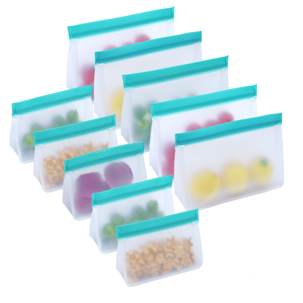 Reusable Silicone Freezer Food Bags (10 pcs) Reusable Silicone Freezer Food Bags (10 pcs)
