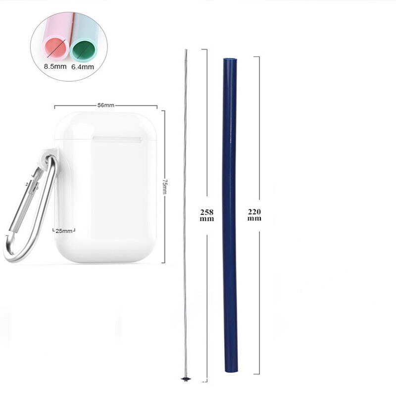 Reusable Silicone Straw with Case