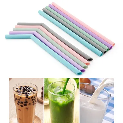 Reusable Silicone Straws Set (5 Pcs)