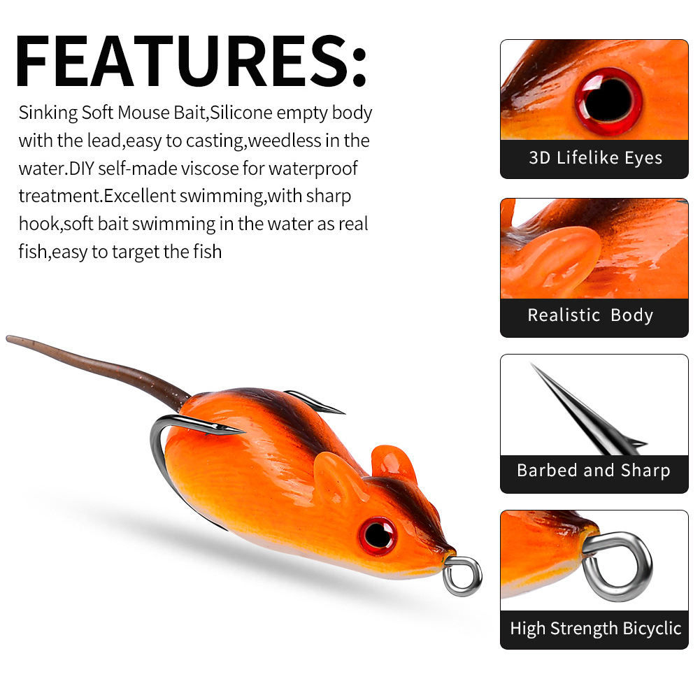 Reusable Soft Rat Fishing Lure Reusable Soft Rat Fishing Lure