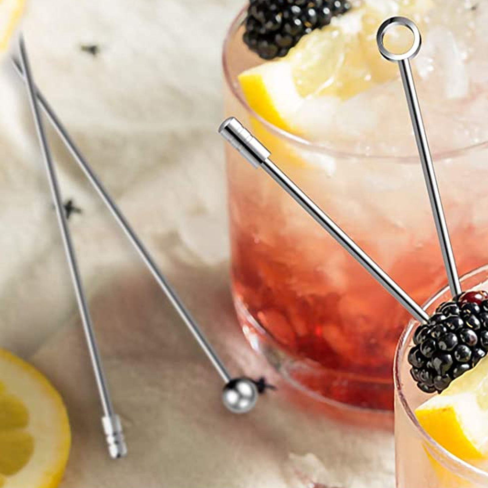 Reusable Stainless Steel Cocktail Picks (10pcs)