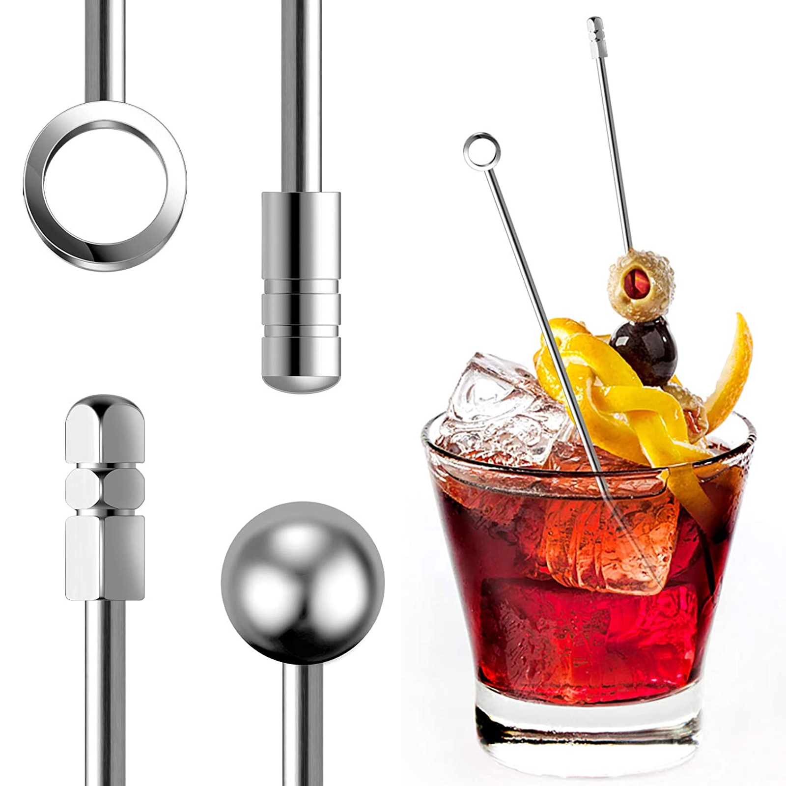 Reusable Stainless Steel Cocktail Picks (10pcs)