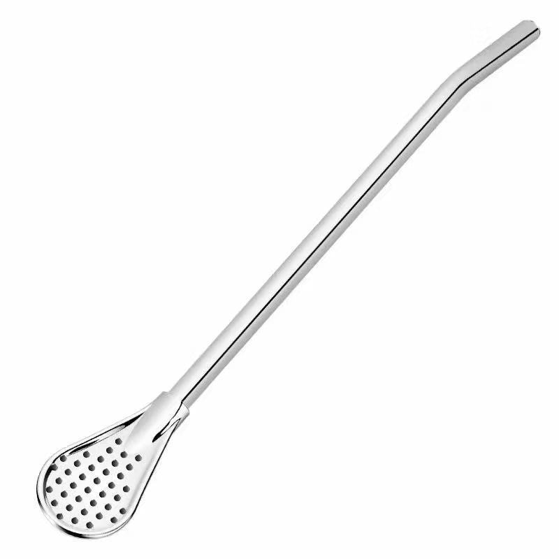 Reusable Steel Tea Straw with Filter Spoon Reusable Steel Tea Straw with Filter Spoon
