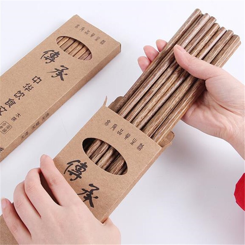 Reusable Wooden Chopsticks (10 Pairs)