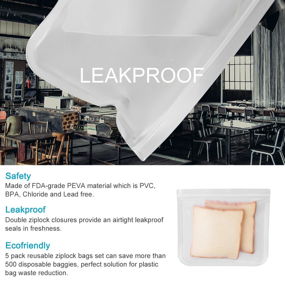 Reusable Ziplock Bags Food Storage Bags