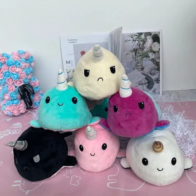 Reversible Mood Plush Ocean Animal Toy