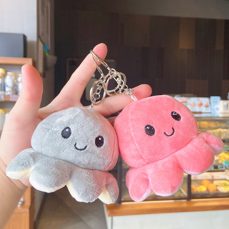 Reversible Plush Mood Octopus Keychain Reversible Plush Mood Octopus Keychain