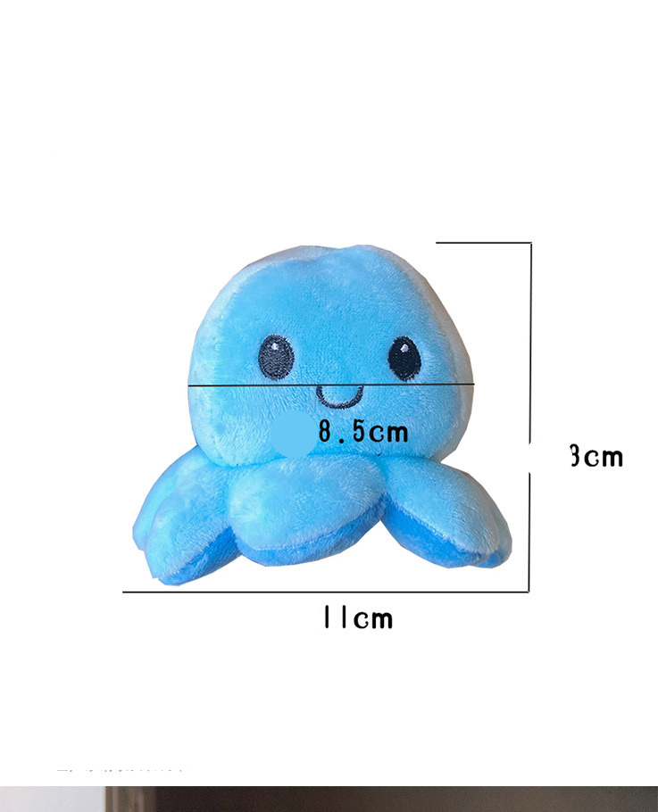 Reversible Plush Mood Octopus Keychain