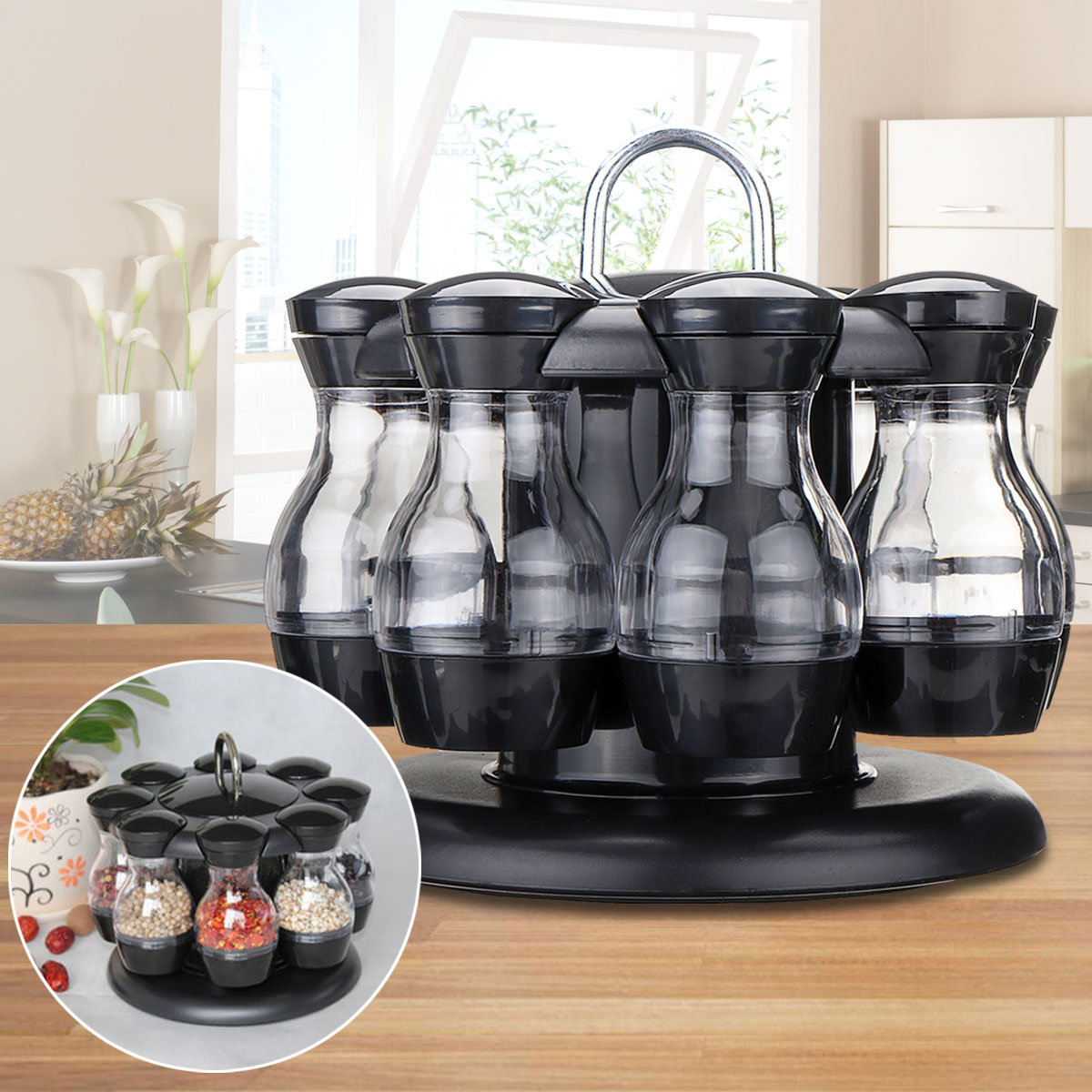 Revolving Spice Rack Condiments Organizer Revolving Spice Rack Condiments Organizer