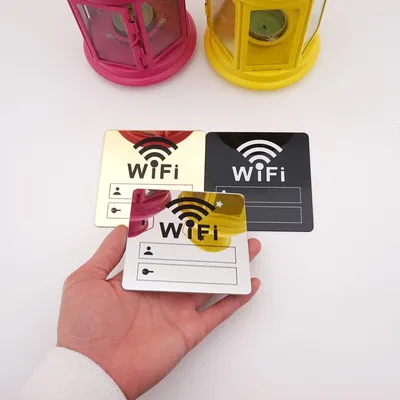 Rewritable 3D Acrylic WiFi Sticker Signage