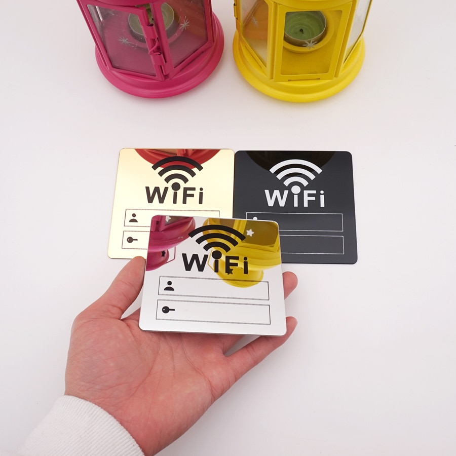 Rewritable 3D Acrylic WiFi Sticker Signage Rewritable 3D Acrylic WiFi Sticker Signage