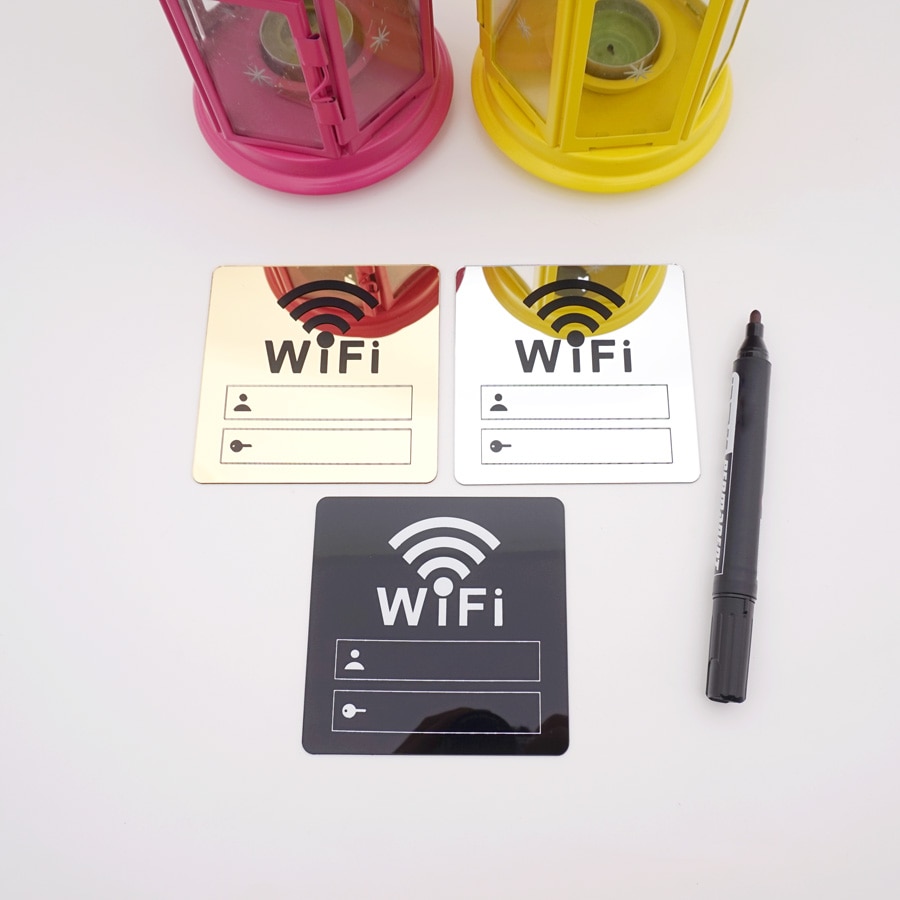 Rewritable 3D Acrylic WiFi Sticker Signage