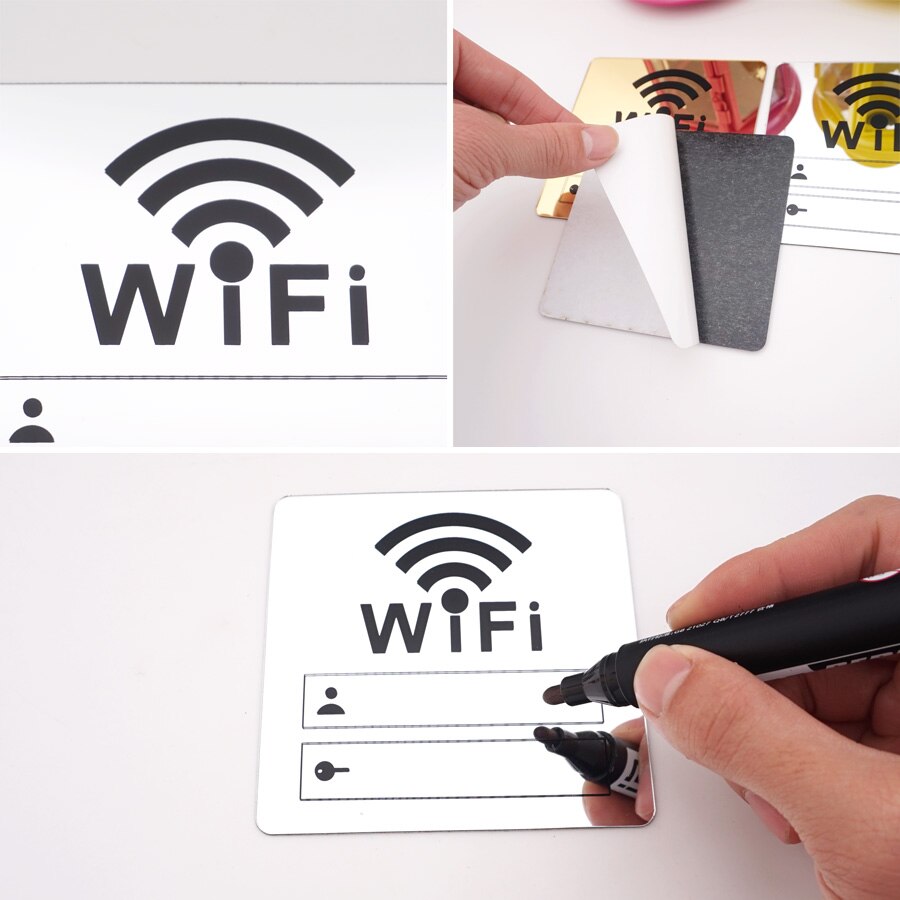 Rewritable 3D Acrylic WiFi Sticker Signage