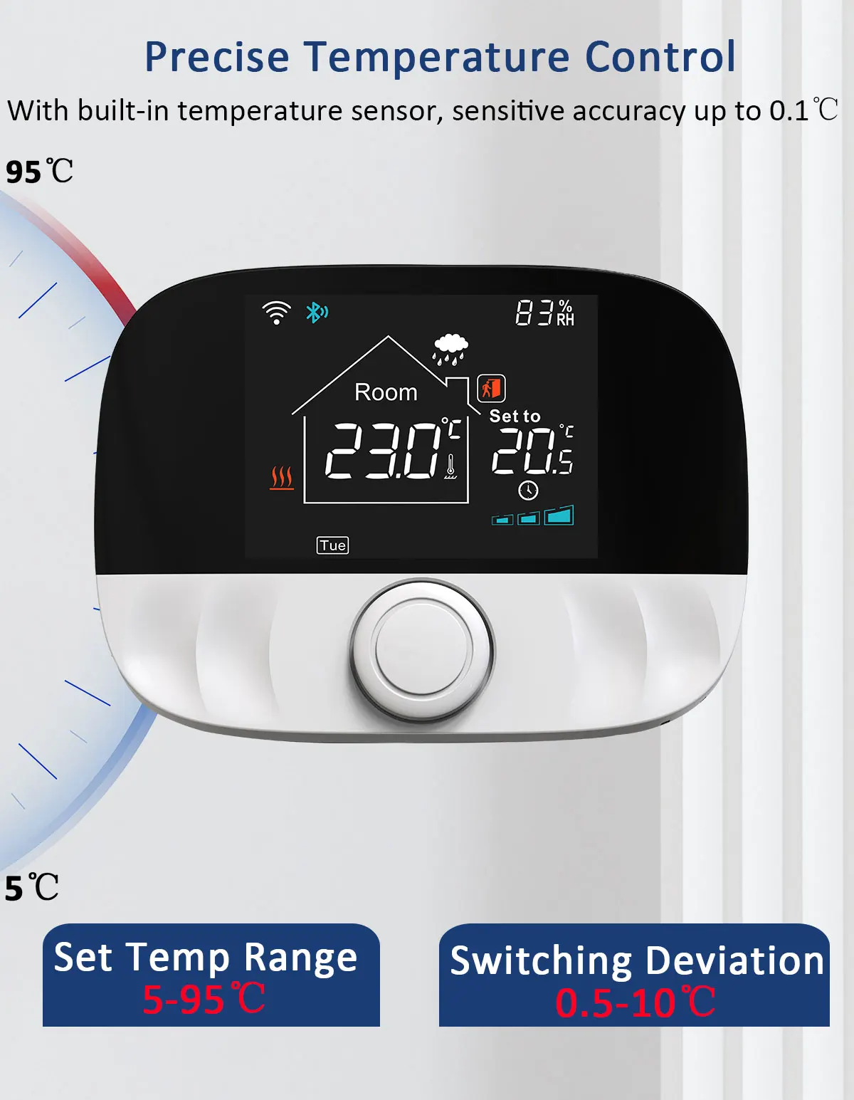 RF Wireless Thermostat Smart WiFi Floor Heating For Gas Boiler Battery Powered Tuya Temperature Controller Receiver