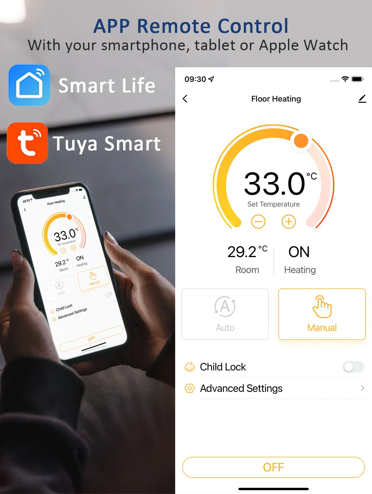 RF Wireless Thermostat Smart WiFi Floor Heating For Gas Boiler Battery Powered Tuya Temperature Controller Receiver