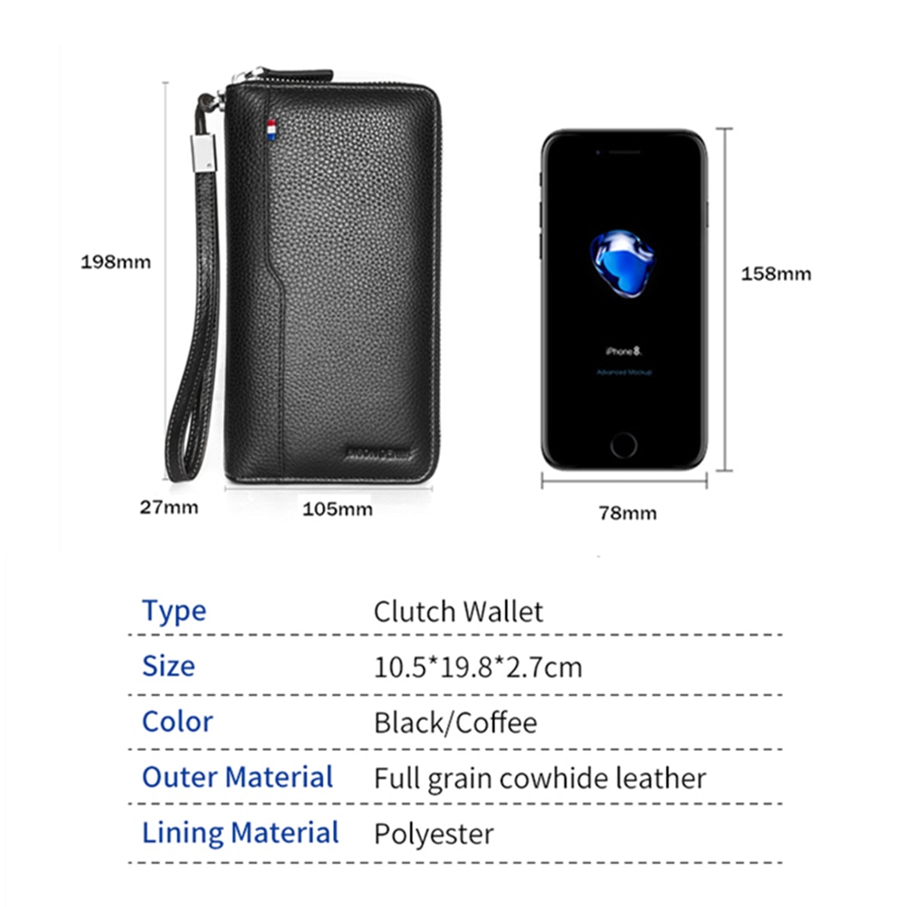 RFID Blocking Wallet Men's Long Purse RFID Blocking Wallet Men's Long Purse
